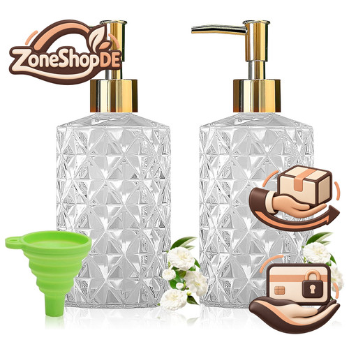 Glas seifenspender set - glas,